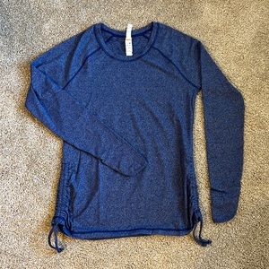 Navy & White Striped Lucy Workout Top